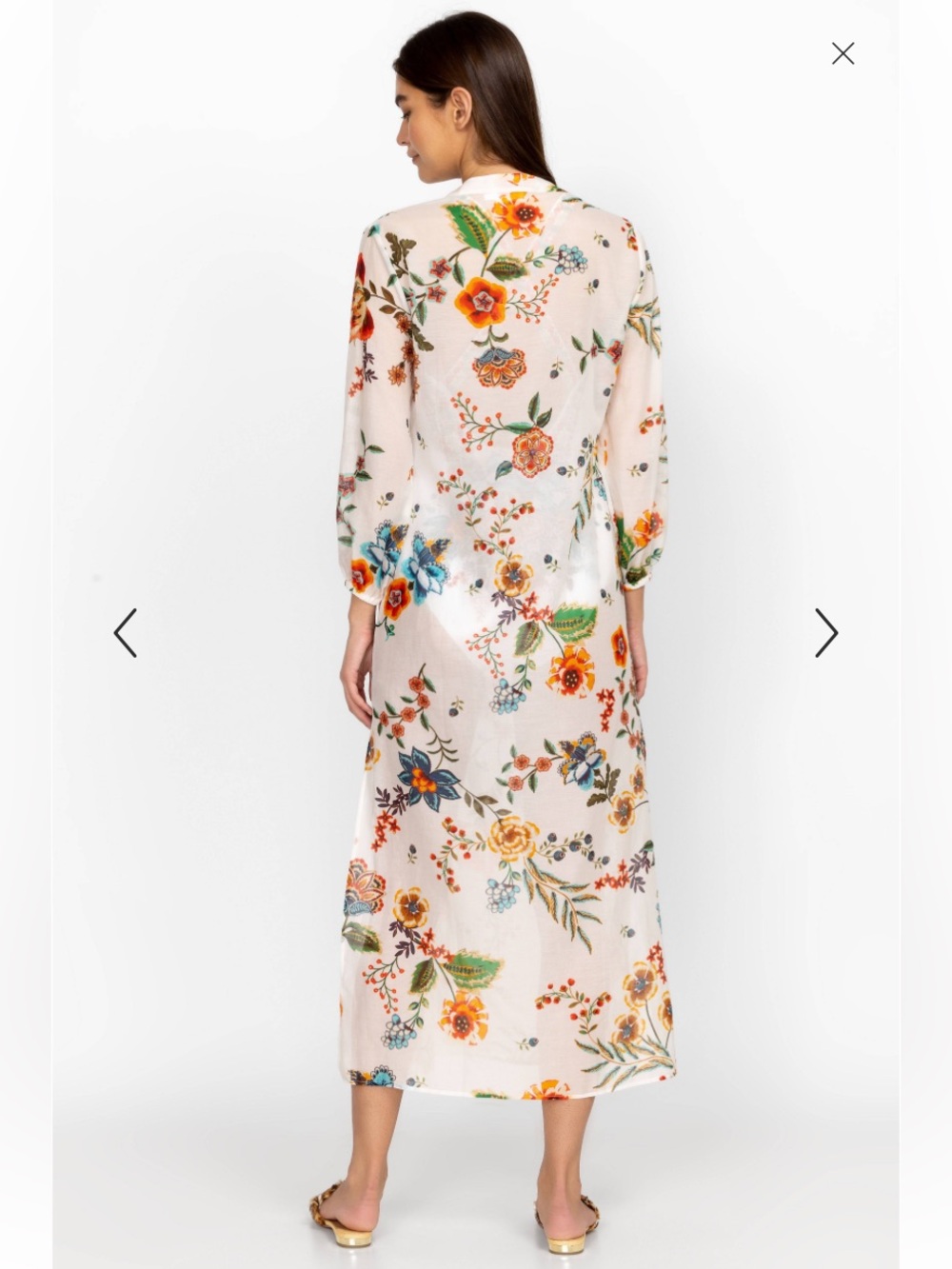 NWT JOHNNY WAS Ardella Puff Sleeve Maxi Dress silk cotton size XXL - Picture 3 of 10